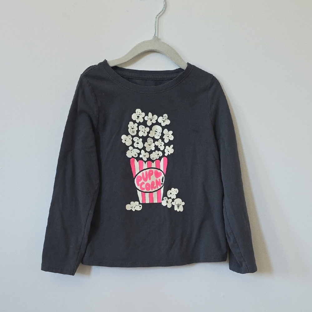 Kids Pup Corn Graphic Long Sleeve Shirt, 4/5Y